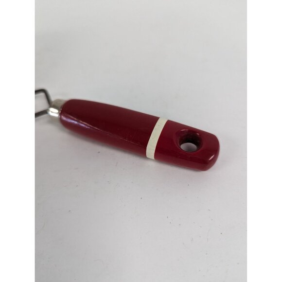 Vintage Ekco Red Wood Handle 11" Hand Held Sieve Strainer Screen Sifter - Picture 2 of 6